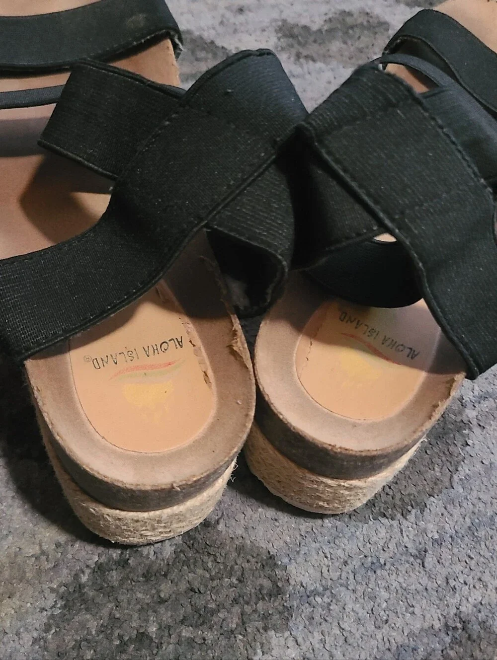 Aloha Island Espadrille Platform Sandals sz 9